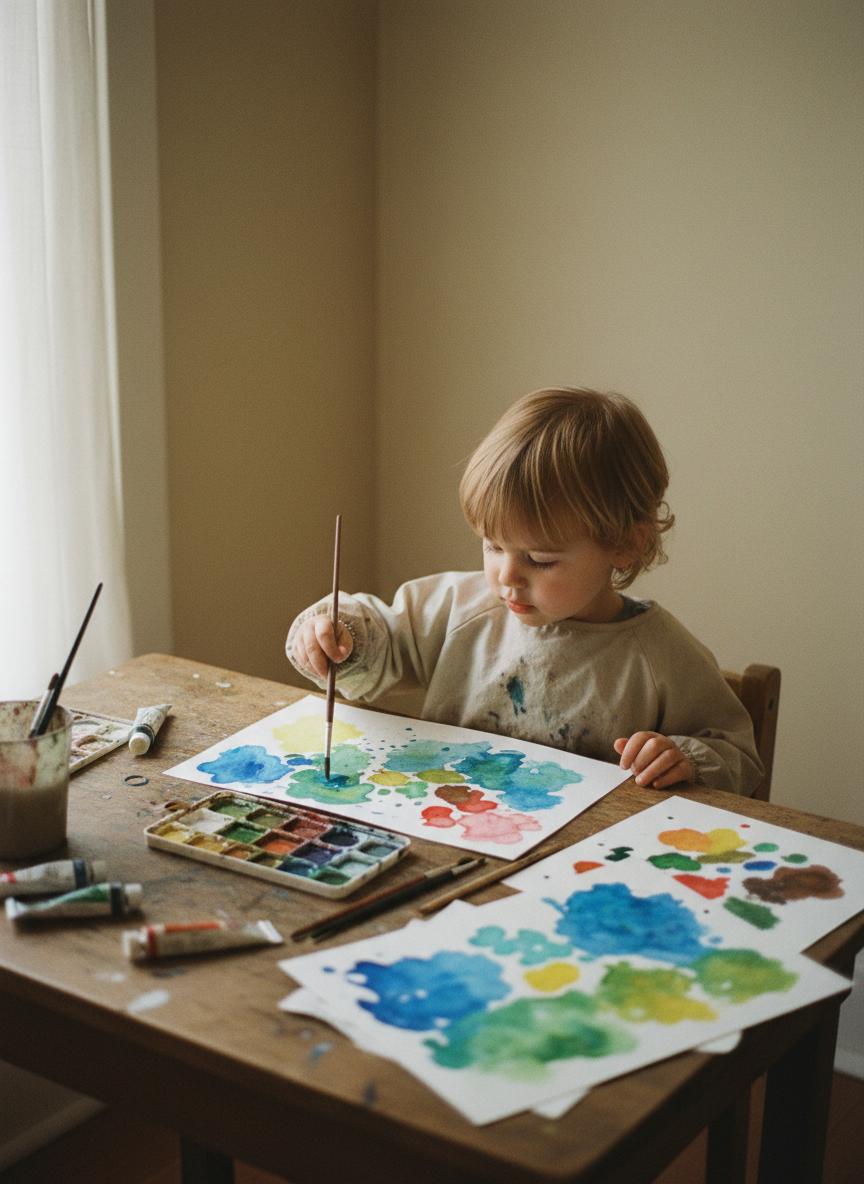 Child painting